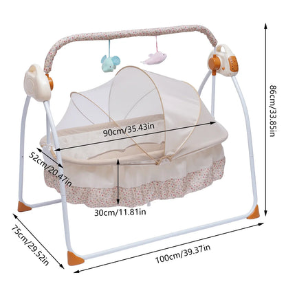 Cradle Swing Sleeping Bed Auto Rocking Swing 5 Speed Stand Baskets Musical Sleeping Basket 0-18 Months