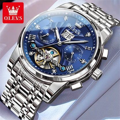 OLEVS Classic Men's Watch Tourbillon Multi-function Full Automatic Men Watch