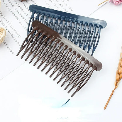 15 Teeth Frosted Candy Color Hair Comb Clip Accessory