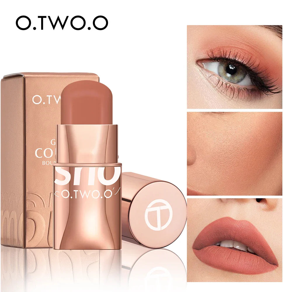 Lipstick Blush Stick 3-in-1 Eyes Cheek and Lip Tint Waterproof Lightweight Cream