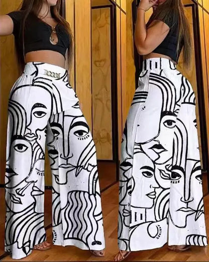 High Waist Elegant Wide Leg Women Pants