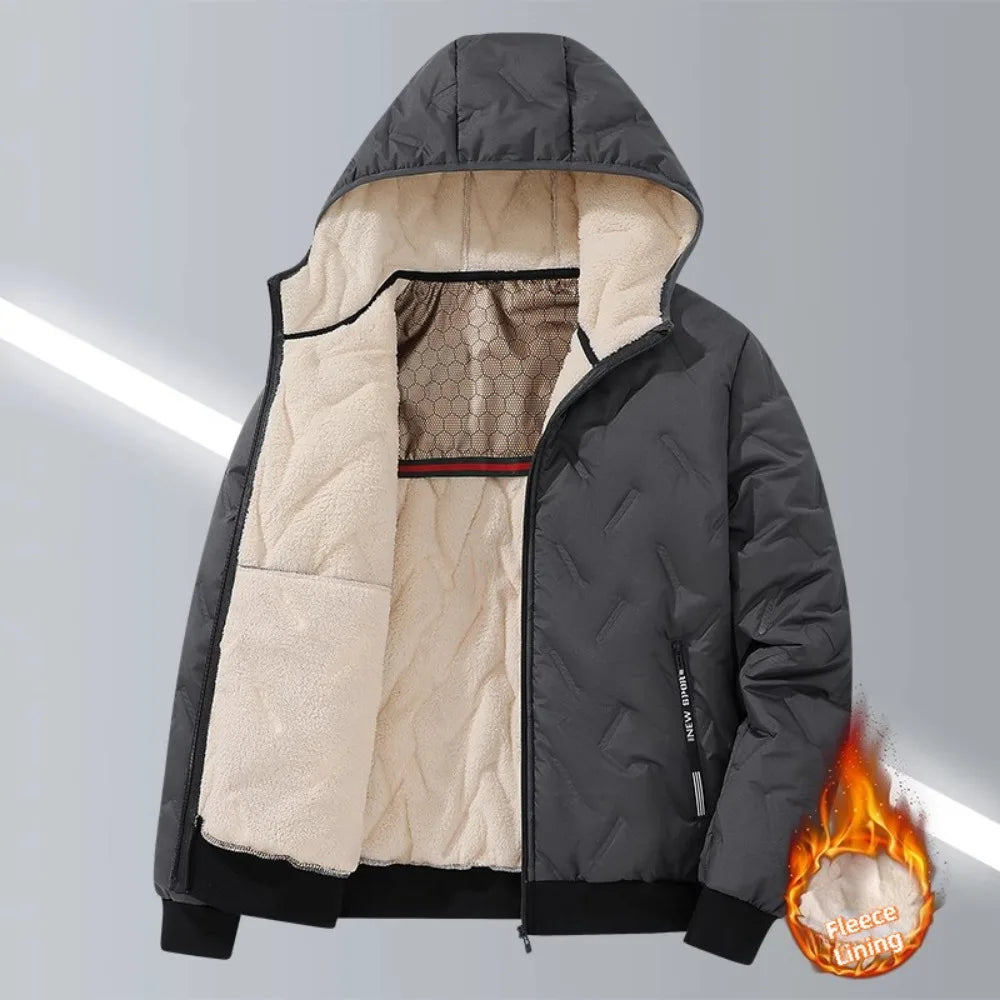 Men's Hooded Parka Casual Coats Winter Warm Windproof Padded Jacket