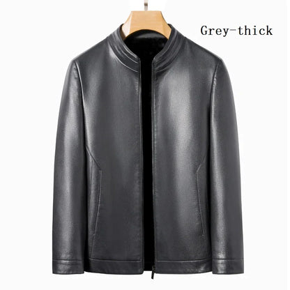 Men's Business Casual Natural Sheep Thin Leather Jacket
