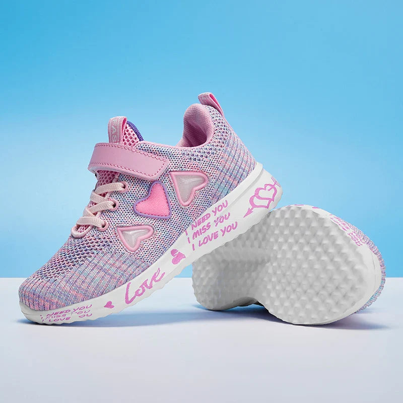 Cozy Knit Girls Ultra Breathable Lightweight Sneakers Spring & Summer