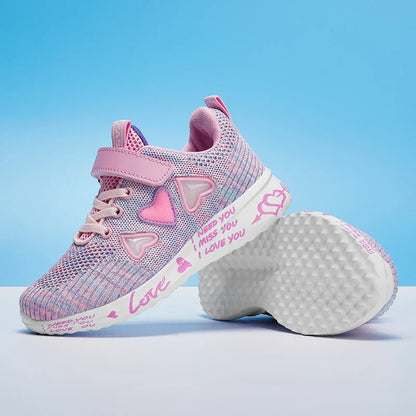 Cozy Knit Girls Ultra Breathable Lightweight Sneakers Spring & Summer