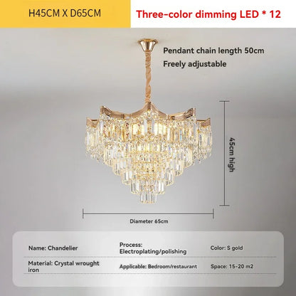 Luxury Stairs Large Crystal Hanging Lamp Chandeliers