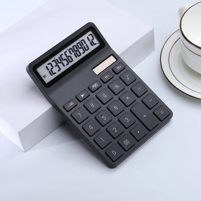 Solar Calculator with Dual Power Supply, 12 Digits, Electronic Calculator