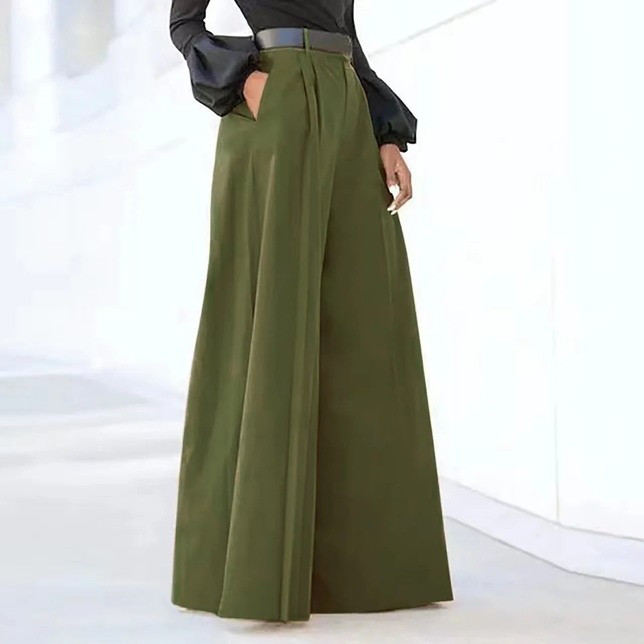 Women's Wide Leg Palazzo Pants Summer Printed Cropped Linen Comfy Baggy