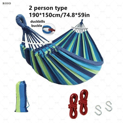 Outdoor Camping Hammock Thickened Durable Fabric Canvas with Bag