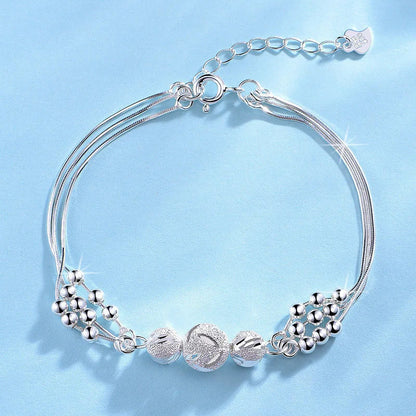Luxury 925 Sterling Silver Adjustable Star Beaded Bracelets For Women