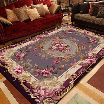 Luxury European Floral Carpets for Living Room Bedroom Carpet Home