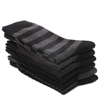 5 Pairs Men's Dress Socks High Quality Combed Cool Breathable Cotton Crew Socks Plus Size