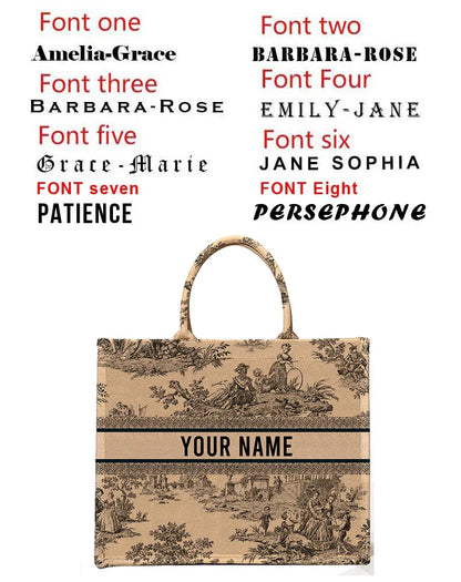 Personalized custom women's tote bag, canvas printed handbag, large capacity beach bag