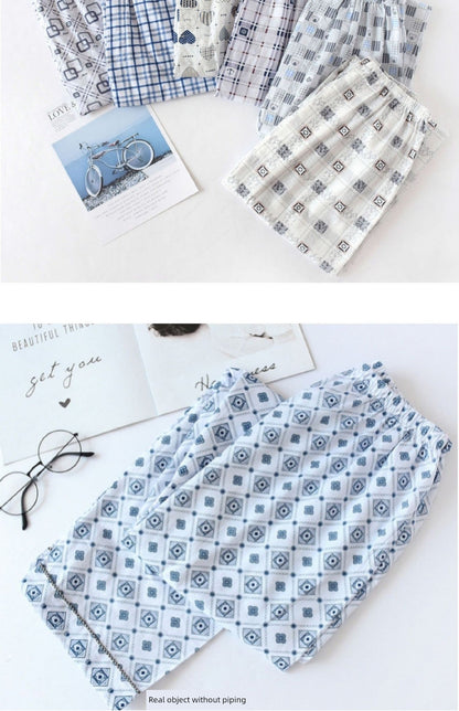 Men Pure Cotton Spring and Summer Pajama Pants