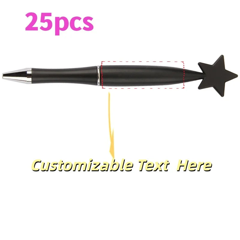 25PCS Customizable Star Ballpoint Pens for Promotional Gifts Colorful Bulk Pens Twist Action for Advertising Business Gifts