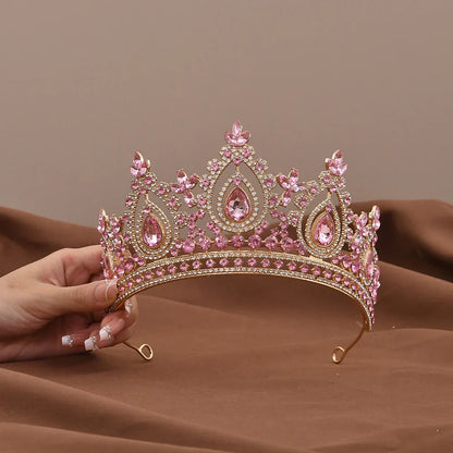 Luxury Baroque Crystal Royal Queen Wedding or Pageant Crown Rhinestone Tiaras