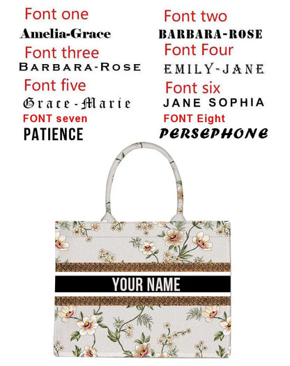 Personalized custom women's tote bag, canvas printed handbag, large capacity beach bag