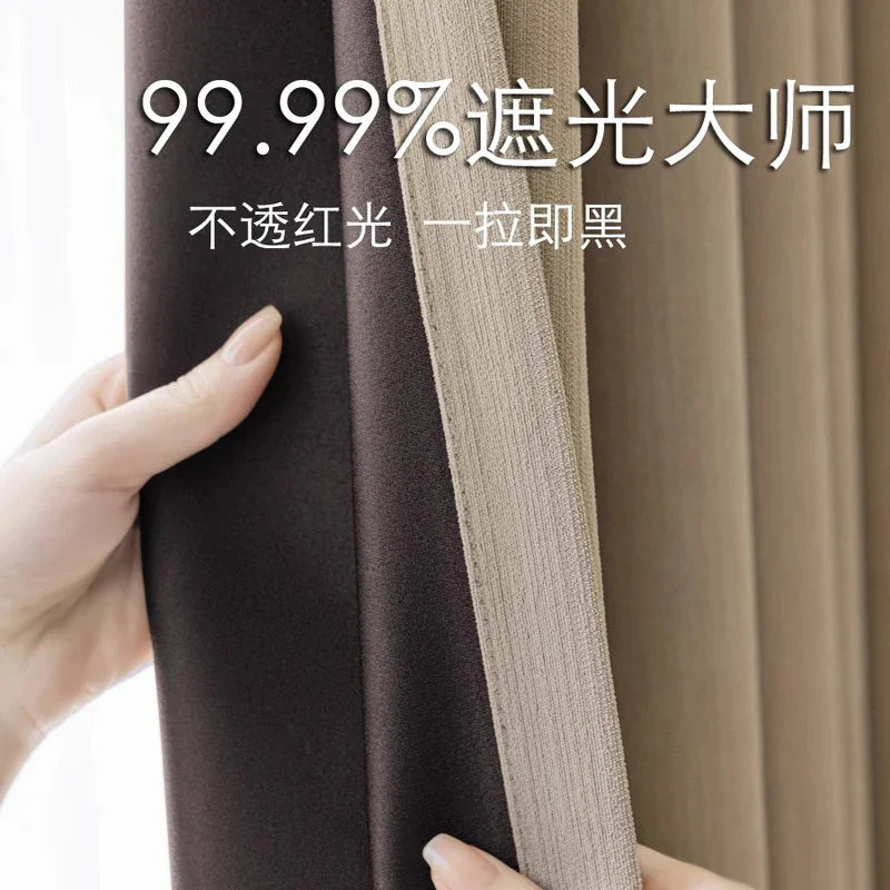 Super Soft Chenille High Blackout Curtains for Bedroom Living Room Romantic Colors Three-dimensional Texture Customize Size