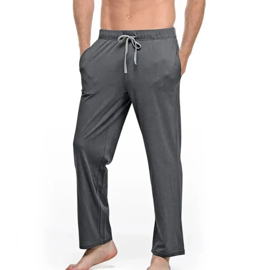 Men's Comfort Soft Cotton Simple Loose Casual Trousers Lounge Sleep Pajama Pants