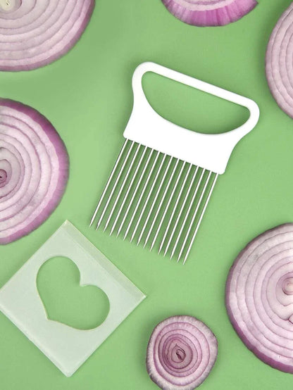 Effortlessly Slice Onions Slicer Holder Kitchen Stainless Steel