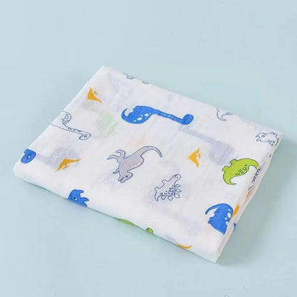 110cm Baby Swaddle Blanket Wrap Burping Clothes Dual Layers Muslin Blankets Boy Girl Organic Soft Cotton