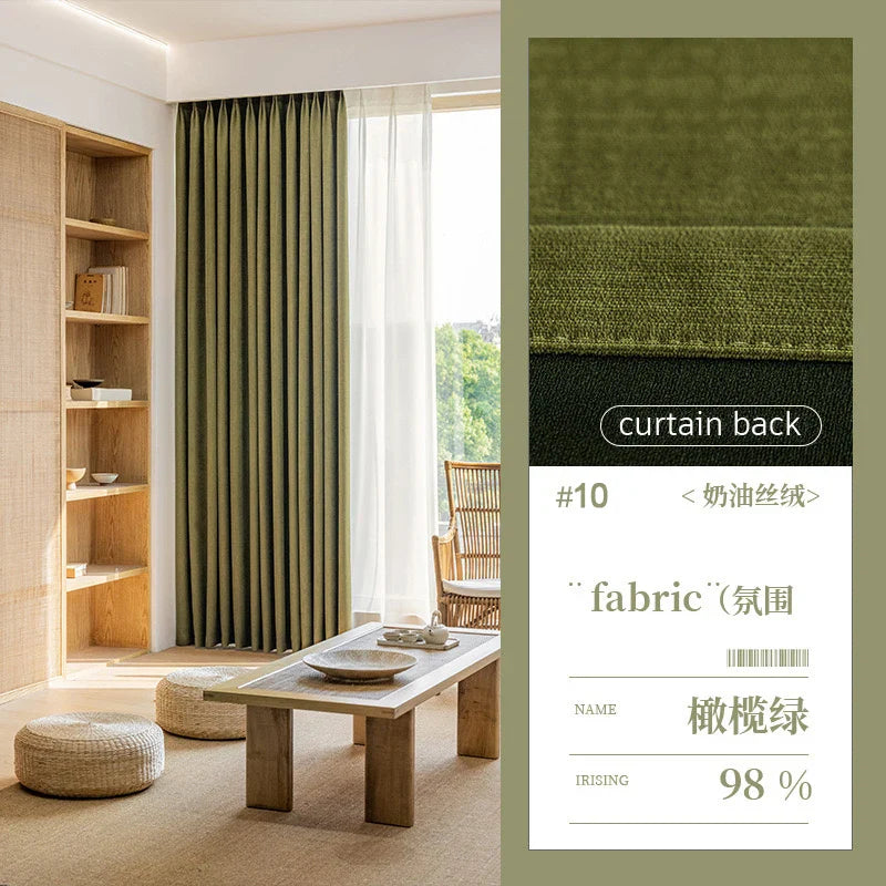 Super Soft Chenille High Blackout Curtains for Bedroom Living Room Romantic Colors Three-dimensional Texture Customize Size