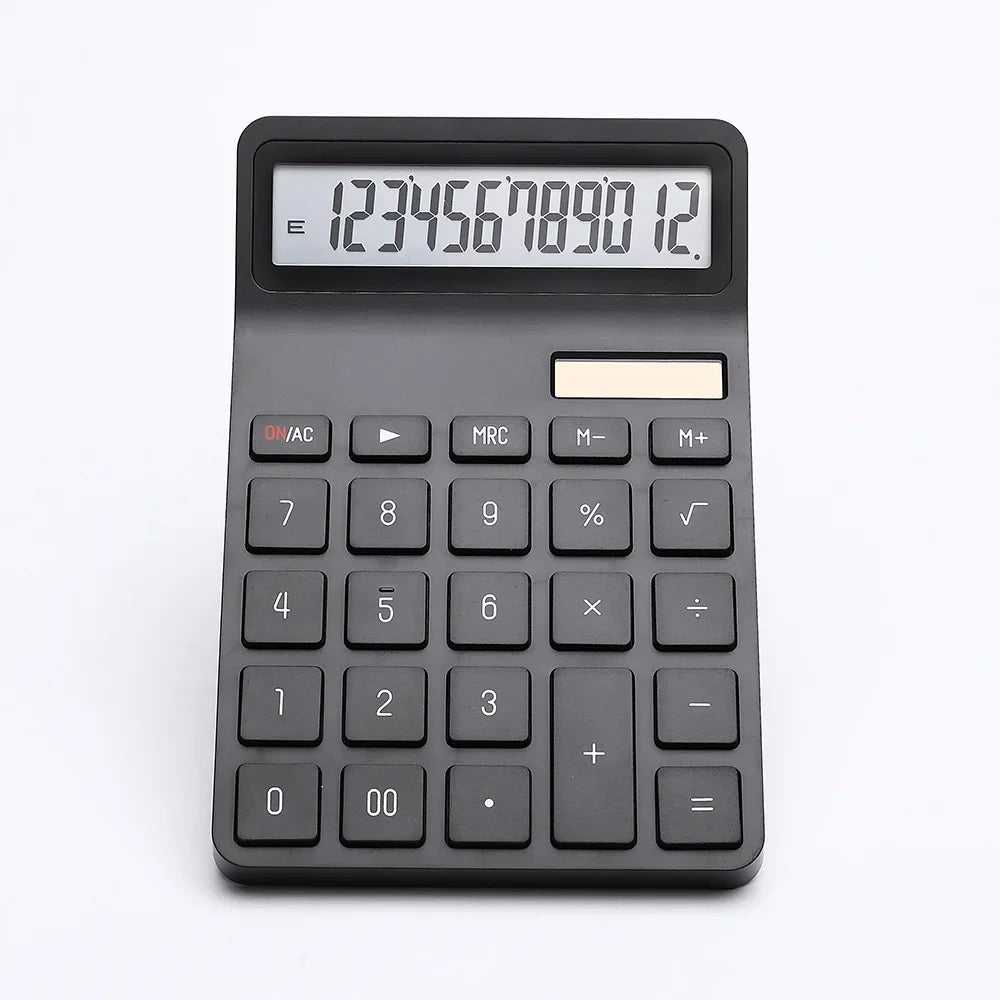 Solar Calculator with Dual Power Supply, 12 Digits, Electronic Calculator