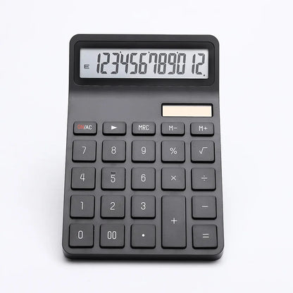 Solar Calculator with Dual Power Supply, 12 Digits, Electronic Calculator