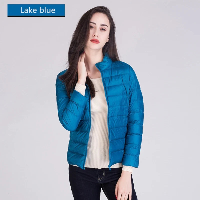 Women Ultra Lightweight Packable Travel All Season Puffer Coats Slim Fit