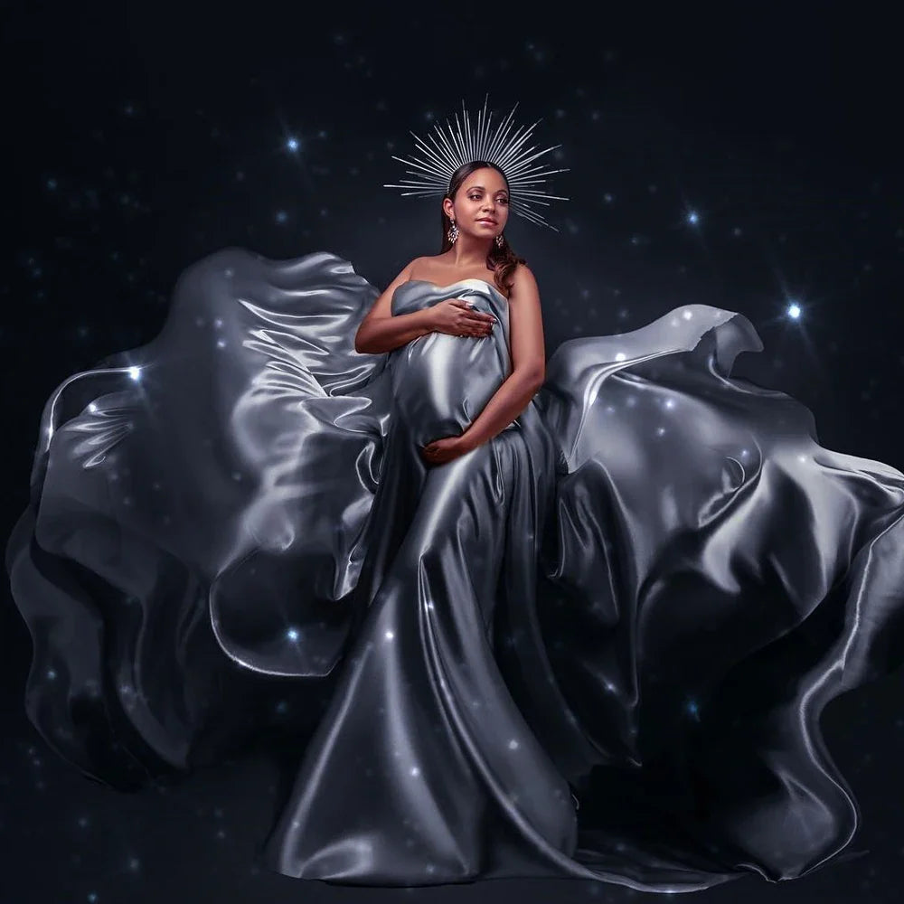 Maternity Photography Soft Satin Luster Dress