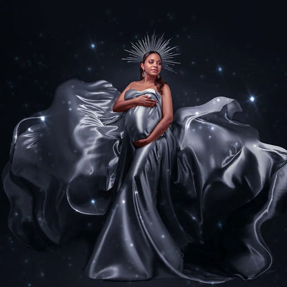 Maternity Photography Soft Satin Luster Dress