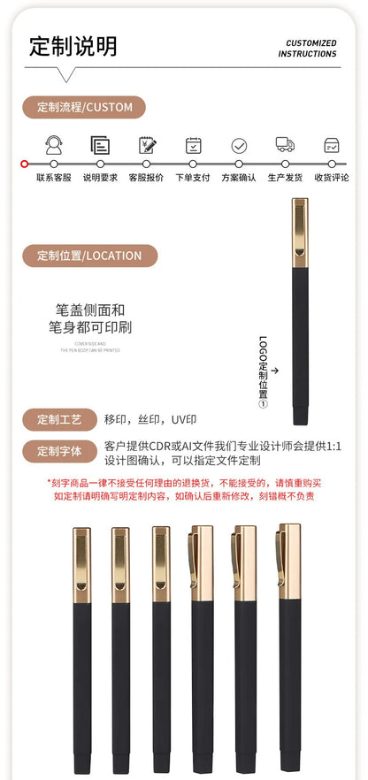 100pcs Free Custom Logo Square Ballpoint Pens ABS Material for Promotional Advertising Gift Pen