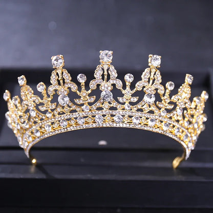 Gold Color Luxury Crystal Wedding Tiaras Crowns Party Rhinestone Prom Bridal Diadem Crown Tiara Hair Jewelry