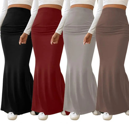 Women's Maxi Skirt Solid Color High Waist