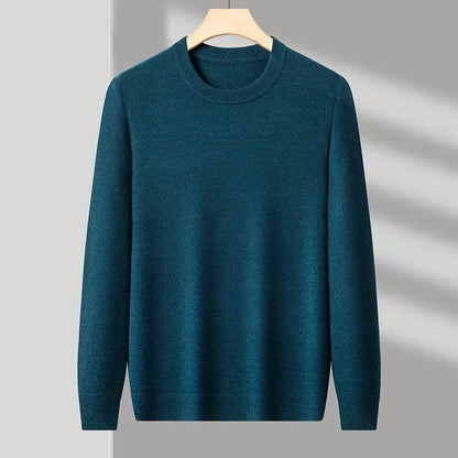 Men's Casual Sweater Round Neck Long Sleeve Knitted Sweater Diamond Pattern