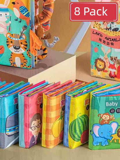 Baby Cloth Book Early Education Baby Tear-Proof Biteable Three-Dimensional Shredded Book 6 Months Cognitive Puzzle Sound Toy
