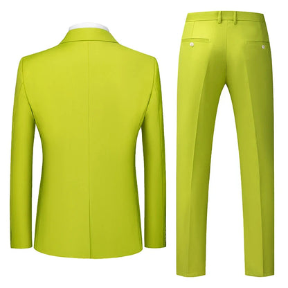Men's 3 Piece Suit, Jacket Vest Trousers, Slim Fit Blazer Waistcoat Pants