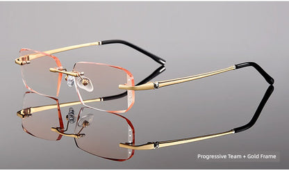 Anti-Radiation Glasses Men's Plain Anti Blue-Ray Finished Products Watch Mobile Phone with Myopia Frameless without Degrees Eye Protection