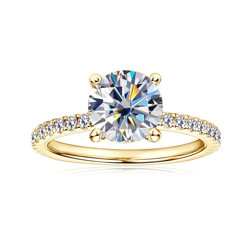 Lnngy 8mm 2ct Moissanite Halo Ring Certified 925 Sterling Silver Engagement Rings For Women Girls Wedding Party Jewelry Gift