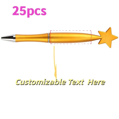 25PCS Customizable Star Ballpoint Pens for Promotional Gifts Colorful Bulk Pens Twist Action for Advertising Business Gifts