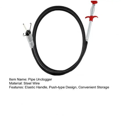 60-300cm Steel Wire Pipe Unclogger Hair Drain Clog Remover Tool Push-type Shower Tub Toilet Clogged Drains Opener Cleaning Tool