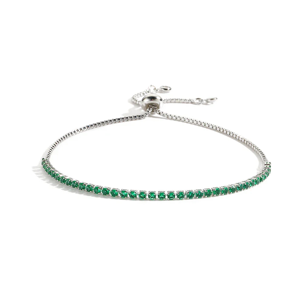Mix Style Green Micro-inlaid Zircon Tennis Bracelet for Women 2025 New Men Bracelet Homme Jewelry Accessories Wholesale