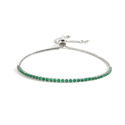 Mix Style Green Micro-inlaid Zircon Tennis Bracelet for Women 2025 New Men Bracelet Homme Jewelry Accessories Wholesale