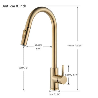 Kitchen Faucet Two Function Single Handle Pull Out Mixer Hot and Cold Water Taps