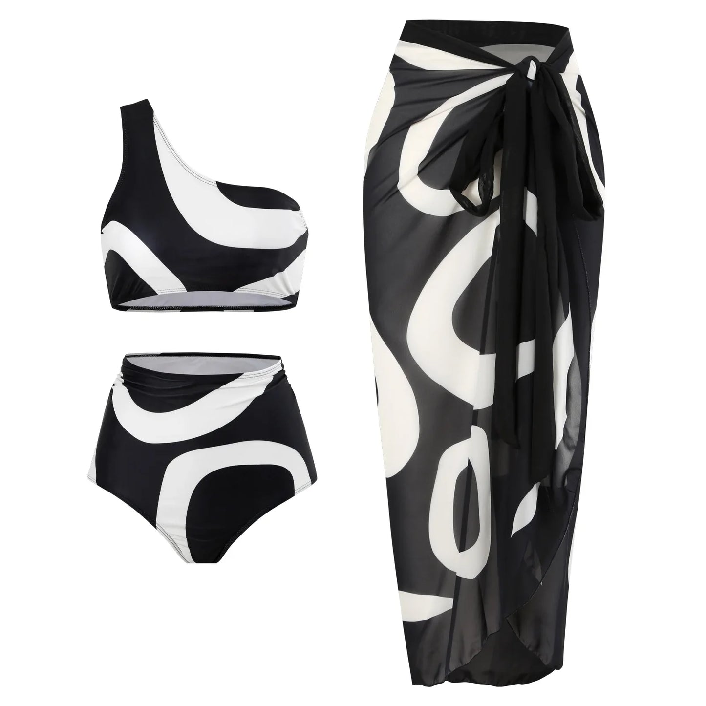 2-Piece Women Brazilian Floral Printed Ruffle Bikinis Strappy Bandage Swimwear