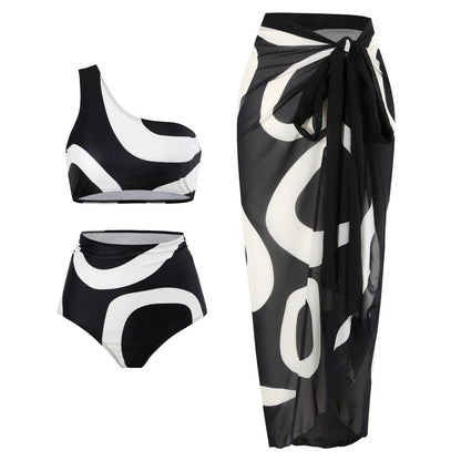2-Piece Women Brazilian Floral Printed Ruffle Bikinis Strappy Bandage Swimwear