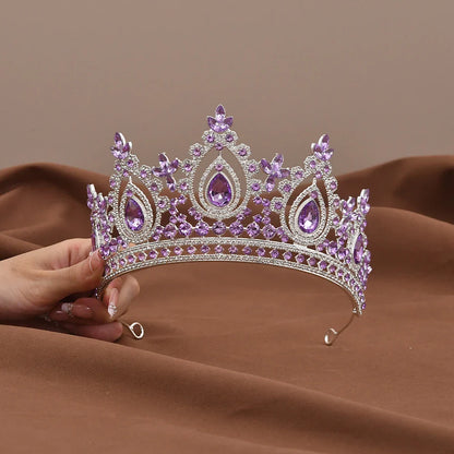 Luxury Baroque Crystal Royal Queen Wedding or Pageant Crown Rhinestone Tiaras