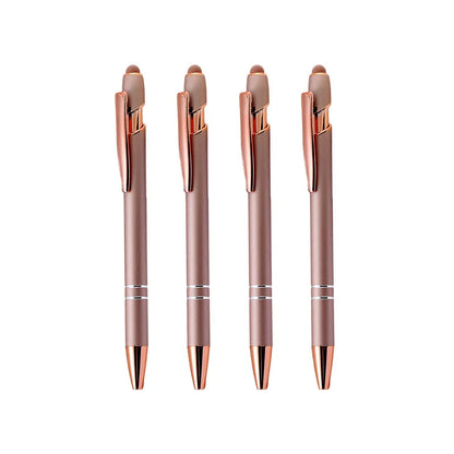 20Pcs Customized Logo Rose Gold Metal Ballpoint Pens Personalized Engraved Name Advertising Gifts Business Stationery Wholesale