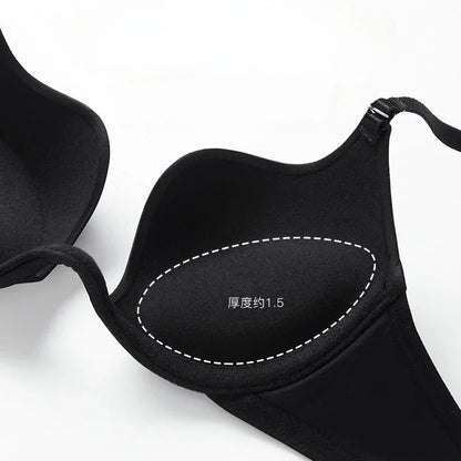 Women Push Up Bra Backless Bras Low Cut Sexy Plunge Brassiere Open Back Underwear Invisible Bra Seamless Deep U Lingerie