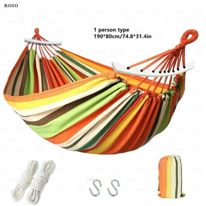 Outdoor Camping Hammock Thickened Durable Fabric Canvas with Bag